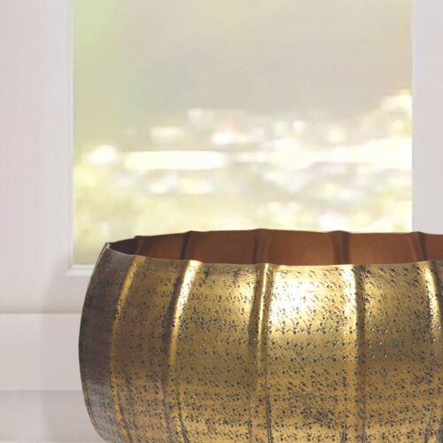 Pflanzgefäß 2er Set Metall Pflanzkübel Gold Design Pflanzenkübel Aluminium Rund – Bild 6