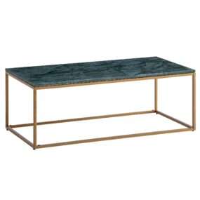 Couchtisch Echter Marmor Grün 100x50x35 cm Sofatisch Metall Gold Design