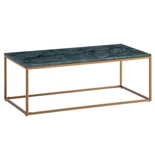 Couchtisch Echter Marmor Grün 100x50x35 cm Sofatisch Metall Gold Design
