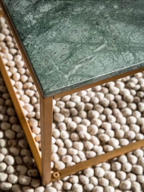 Couchtisch Echter Marmor Grün 100x50x35 cm Sofatisch Metall Gold Design – Bild 5