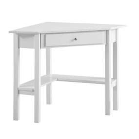Eckschreibtisch 76x76x765 cm Weiß Schreibtisch mit Schublade Homeoffice Computertisch Platzsparend