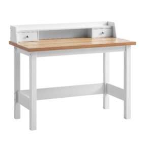 Schreibtisch 106x53x90 cm Weiß Bürotisch mit Schublade Homeoffice Computertisch Platzsparend