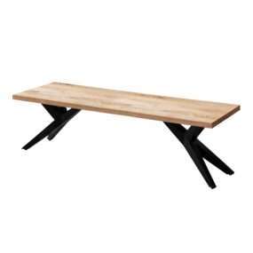 Esszimmerbank 160x45x45 cm Akazie Massivholz Metall Loft-Style