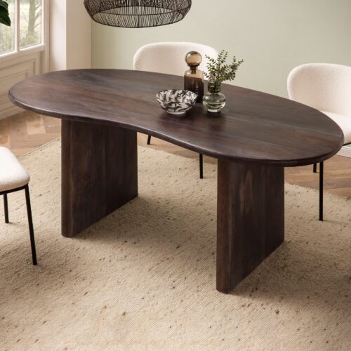 Esszimmertisch 180x90x75 cm Akazie Massivholz Dunkelbraun – Bild 2