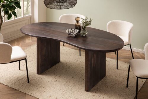 Esszimmertisch 180x90x75 cm Akazie Massivholz Dunkelbraun – Bild 3