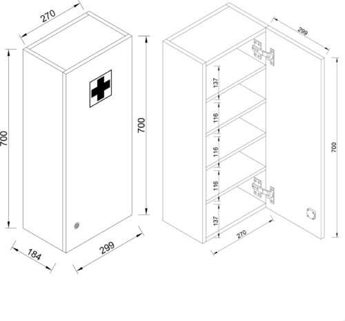 Medizinschrank VCM Medasa L – Bild 6